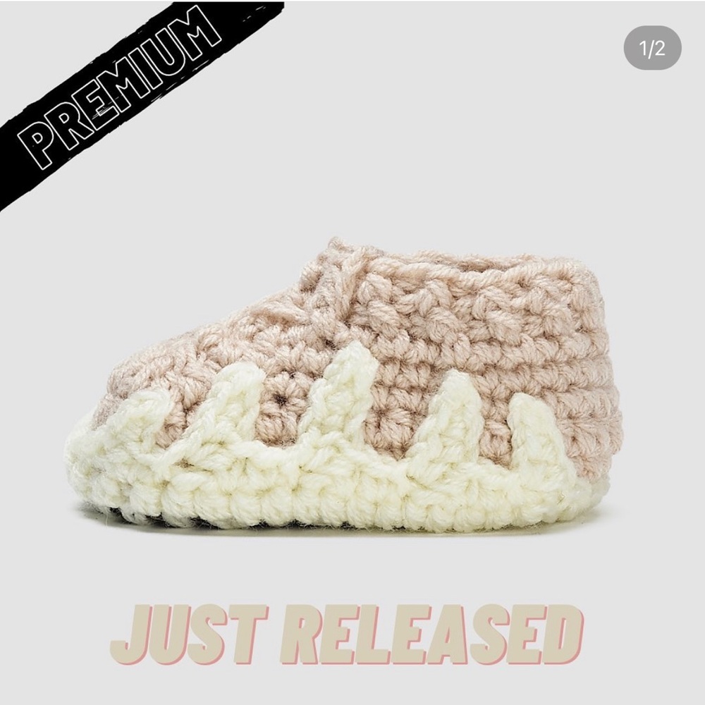 Custom Hand Made Yeezy Knit Winter Newborn booties